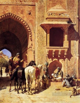 インド・アグラの要塞の門 アラビアのエドウィン・ロード・ウィーク Oil Paintings